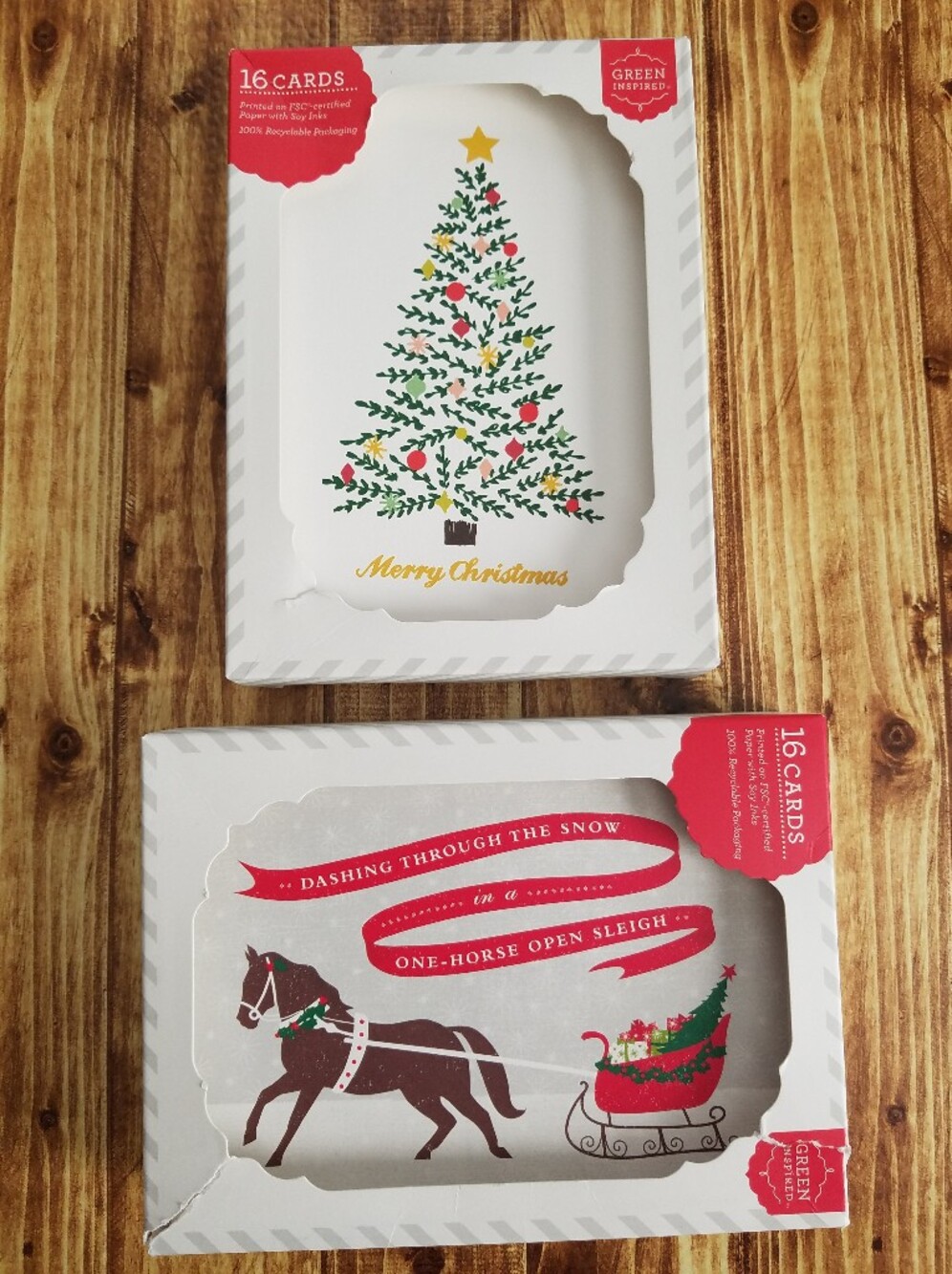 Like New Green Inspired Holiday Cards Set (2 Boxes)